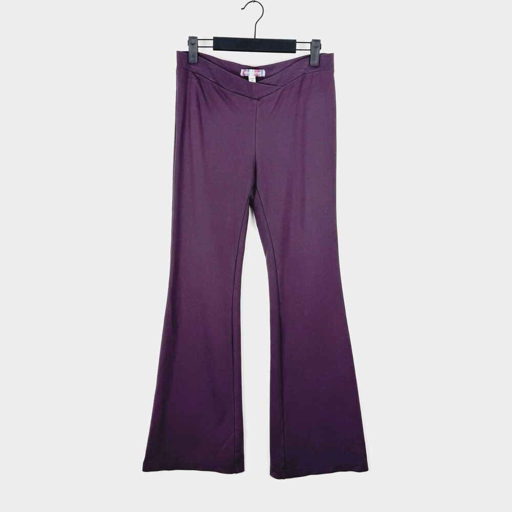 Urban Outfitters Pants Size 6 Flared Deep Purple Cross Over Front Soft Pull On
